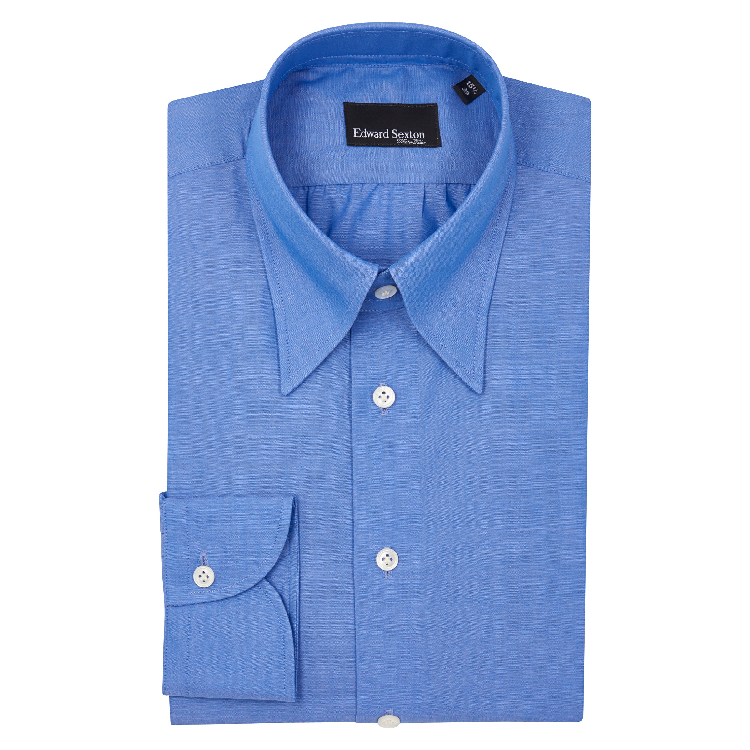 Blue Hidden Button Down Shirt – Edward Sexton