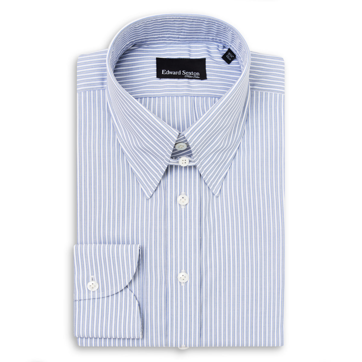 Grey and Blue Stripe Tab Collar Shirt – Edward Sexton