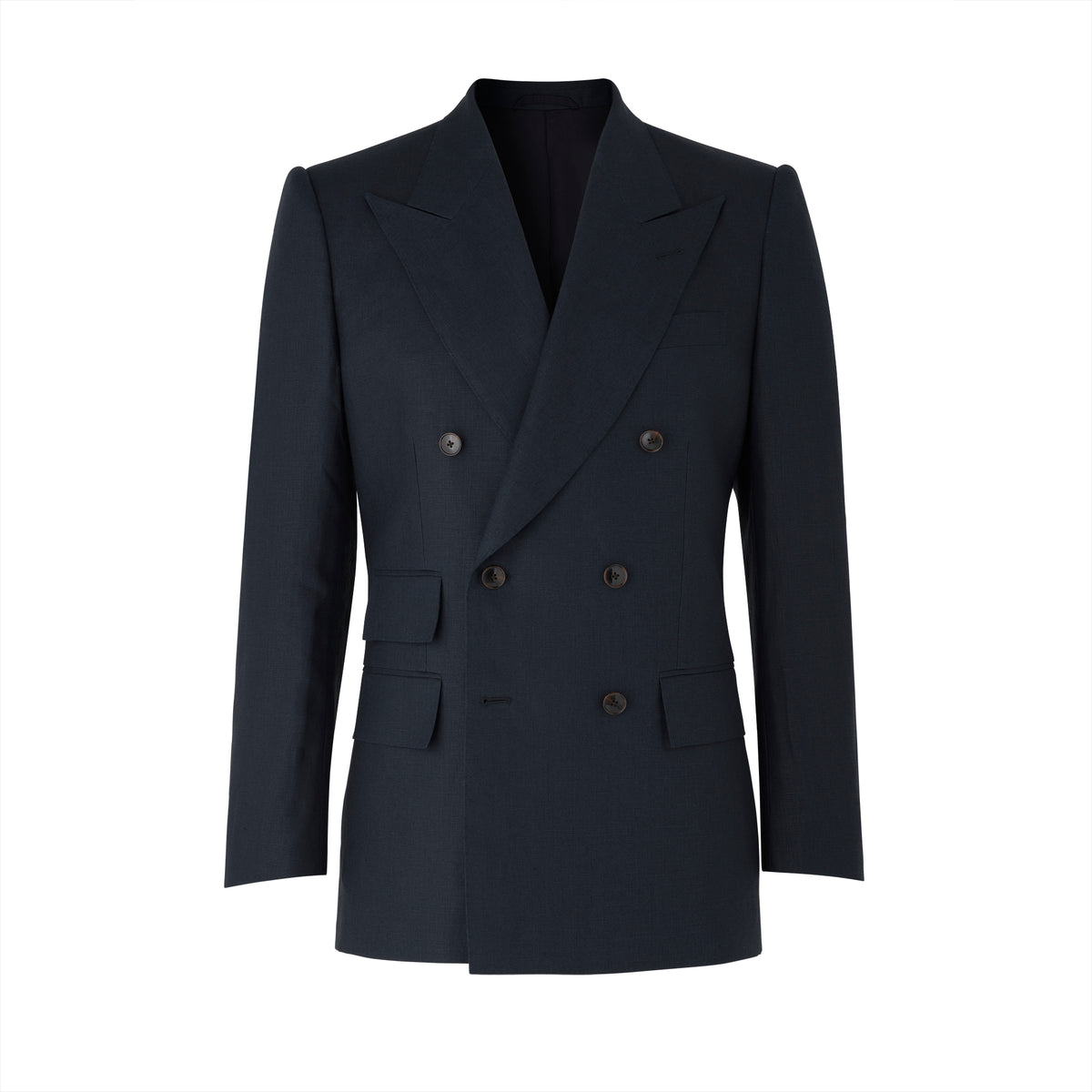 Navy Linen Double-Breasted Jacket – Edward Sexton